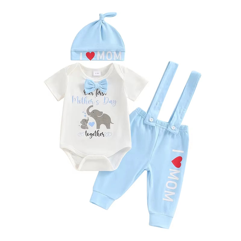 Adorable Baby Boy First Mother's Day Outfit with Hat