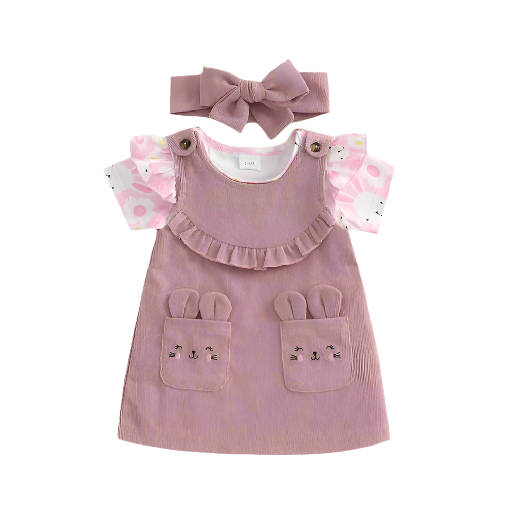 Baby Girl Easter Outfit with Bunny Dress and Headband