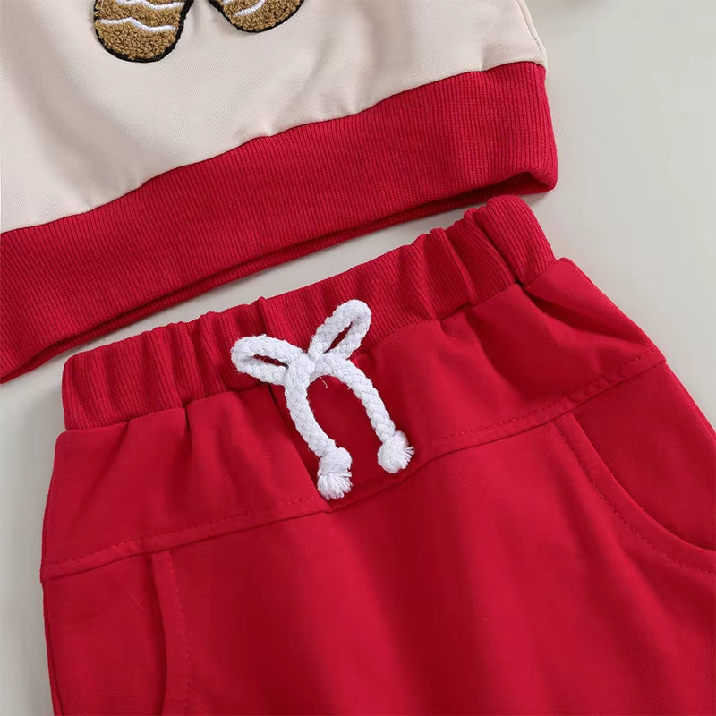 Baby Christmas Set with Gingerbread Man Embroidery