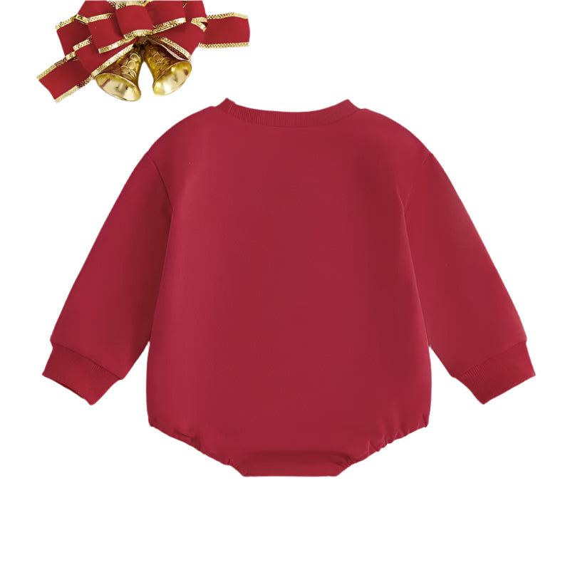 Baby's First Christmas Sweater with Santa Embroidery