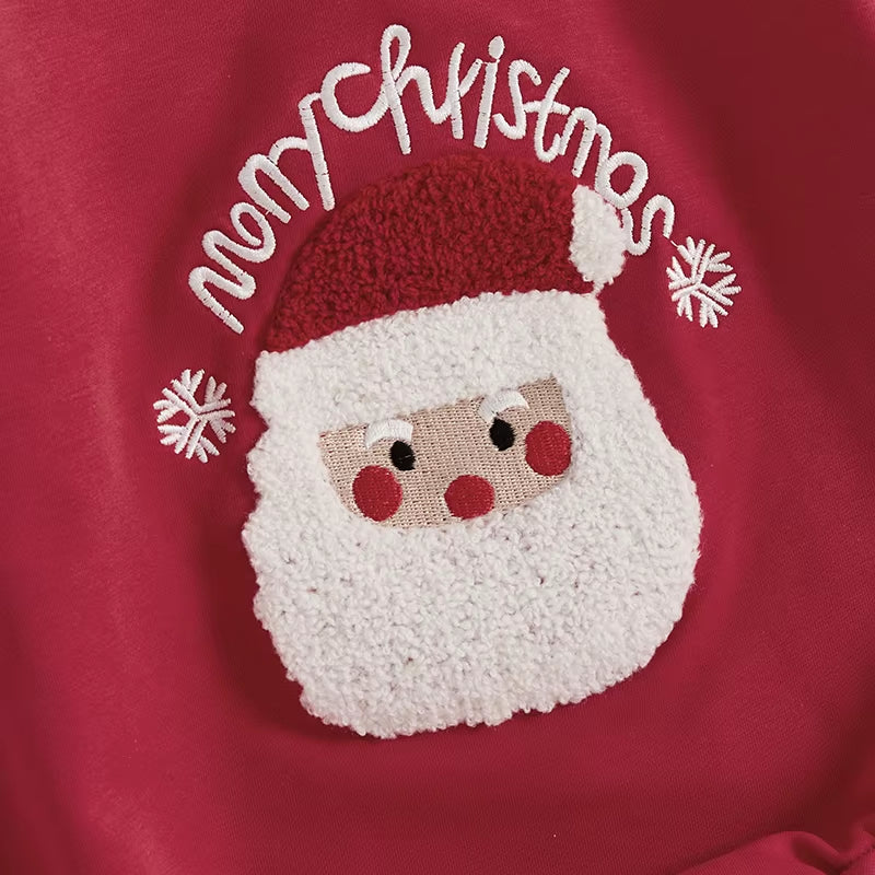 Baby's First Christmas Sweater with Santa Embroidery