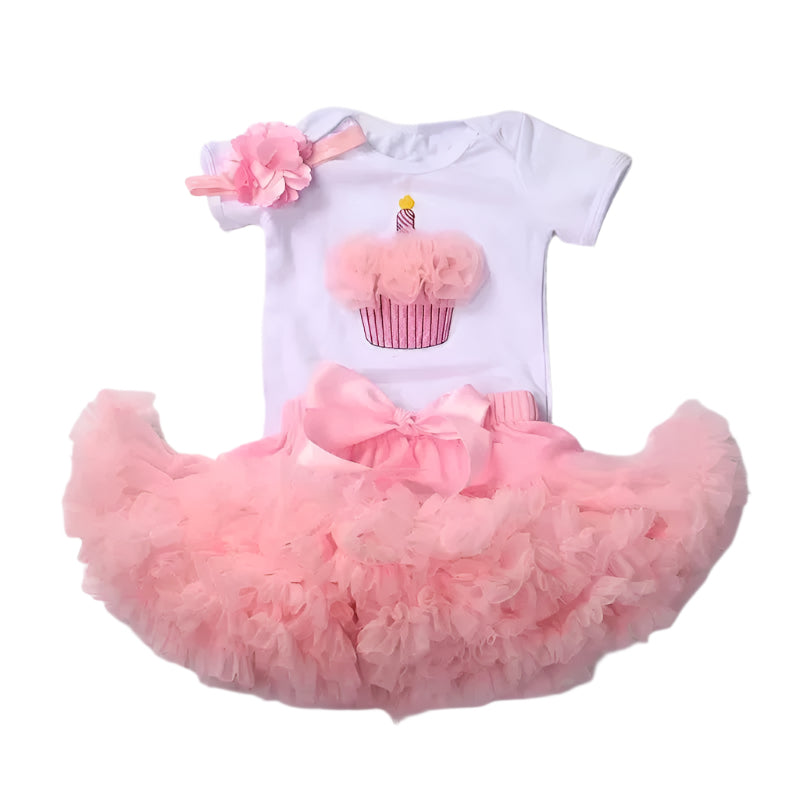Baby Girl First Birthday Pink Tutu Dress