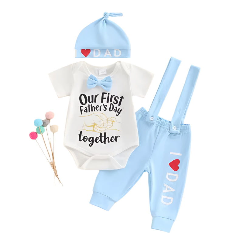 Sweet Baby Boys Father Day Outfit with Hat