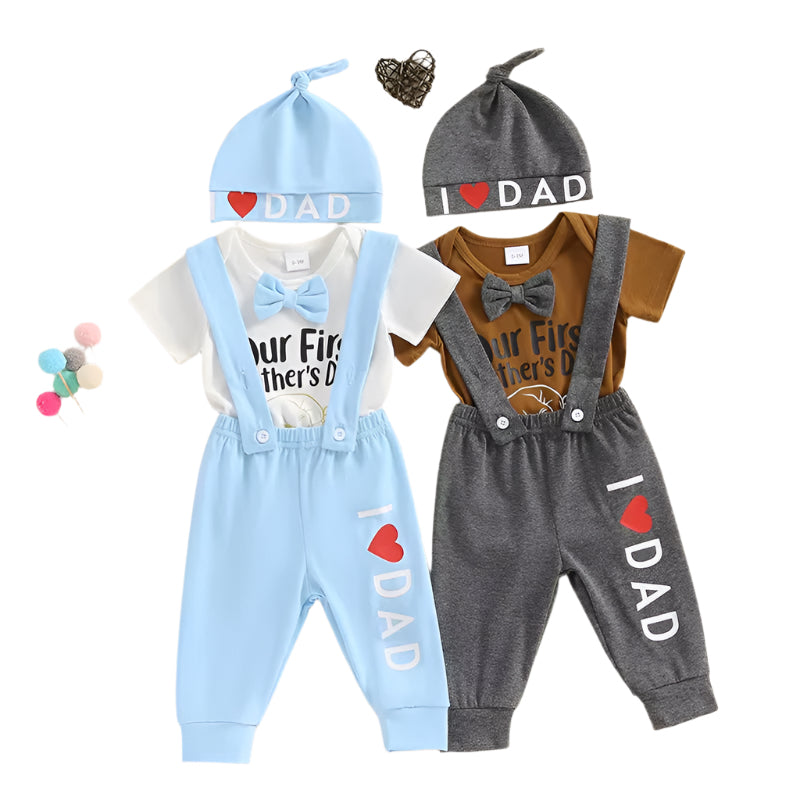Sweet Baby Boys Father Day Outfit with Hat