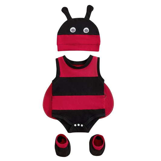  Ladybug Costume for Baby's First Halloween with Wings and Hat