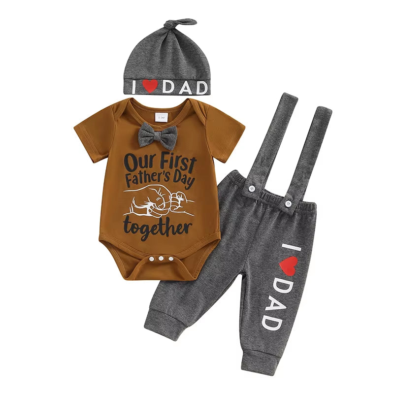 Sweet Baby Boys Father Day Outfit with Hat