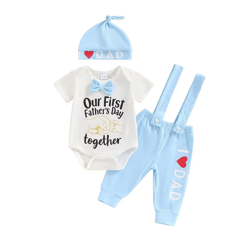 Sweet Baby Boys Father Day Outfit with Hat