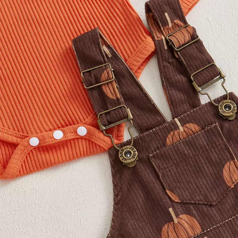 Stylish 2-Piece Baby Girls Fall Dress - Baby's First. Halloween or Thanksgiving