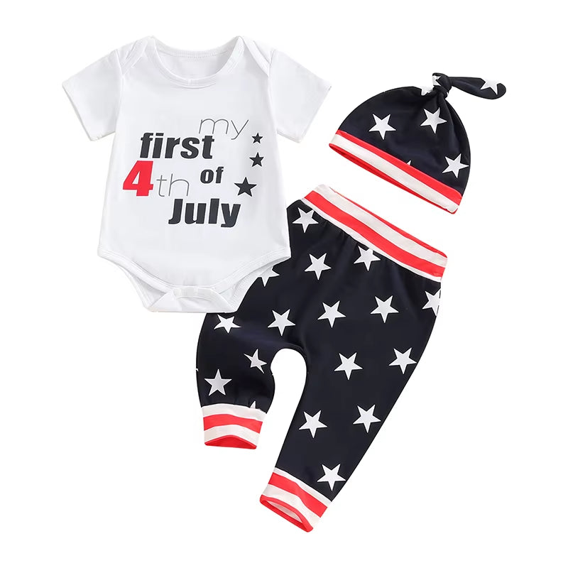 Stylish Baby 4th of July Outfit with Hat